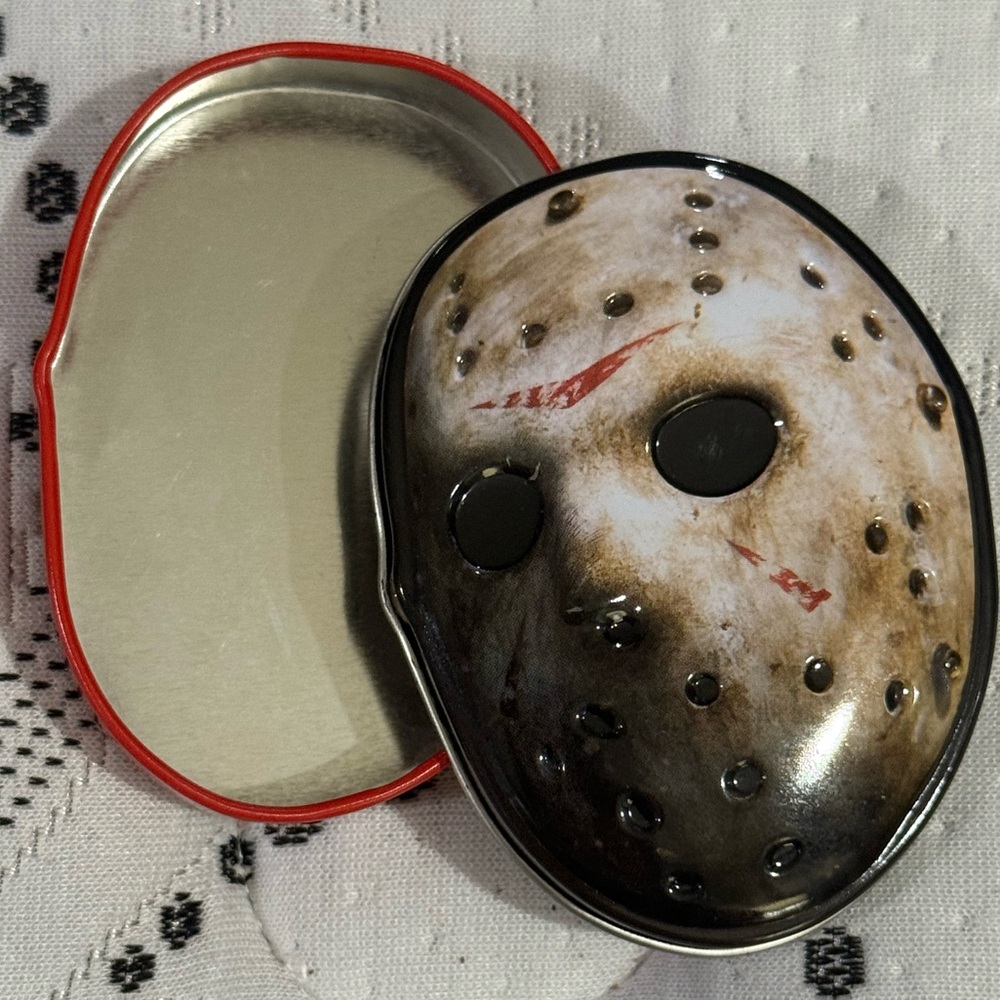 Friday the 13th Jason Hockey Mask Tin container, new with tags